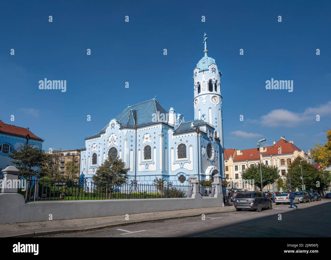 Église bleue - Église Sainte-Elizabeth - Bratislava, Slovaquie Banque D'Images