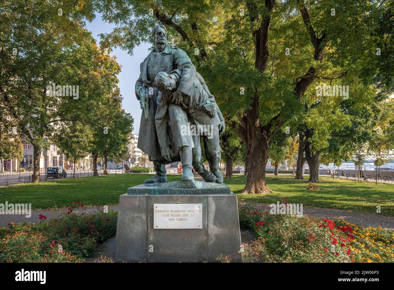 Mémorial des partisans bulgares par F. David, 1949 - Bratislava, Slovaquie Banque D'Images