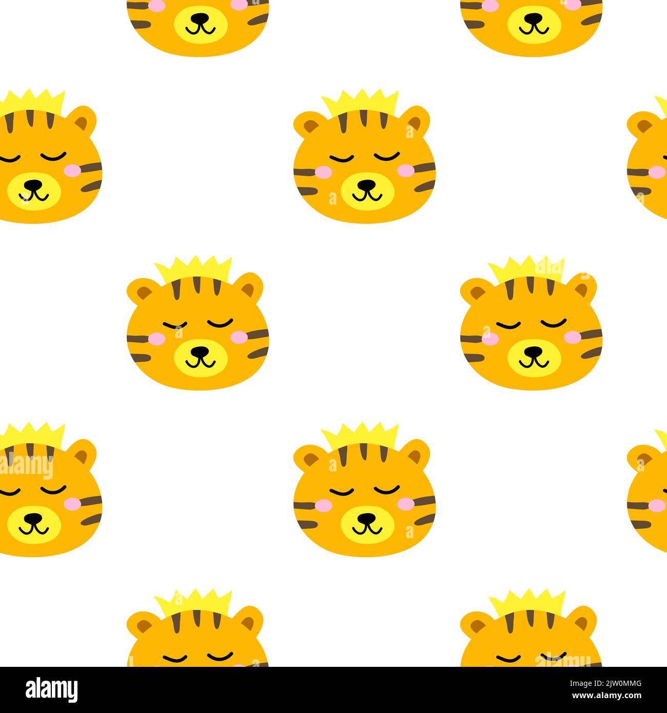Motif sans couture avec visages tigre colorés. Illustration de Vecteur