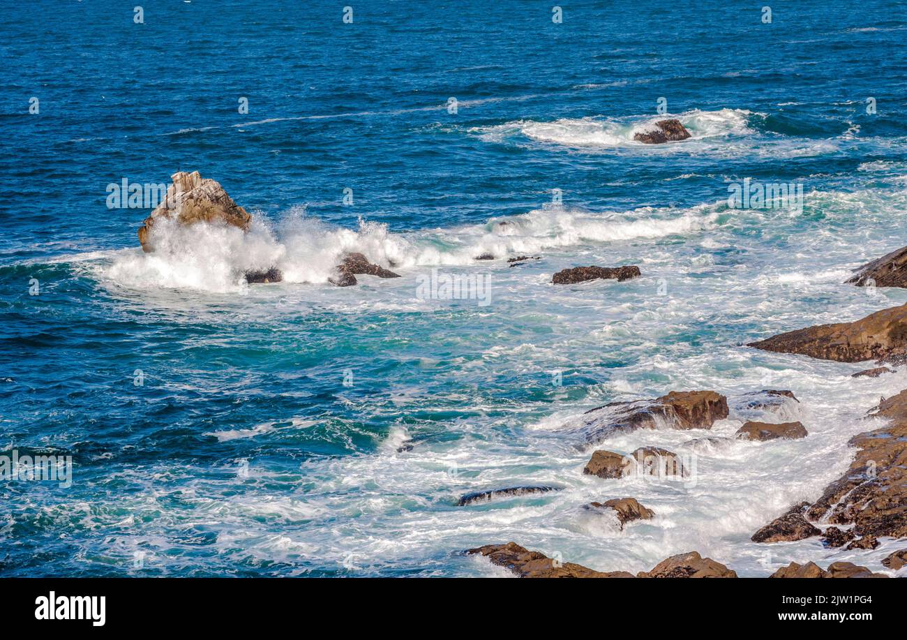 Région côtière du nord de la Californie le long de la Pacific Coast Hwy 1 avec des marins et des rochers dans une scène de paysage marin. Banque D'Images