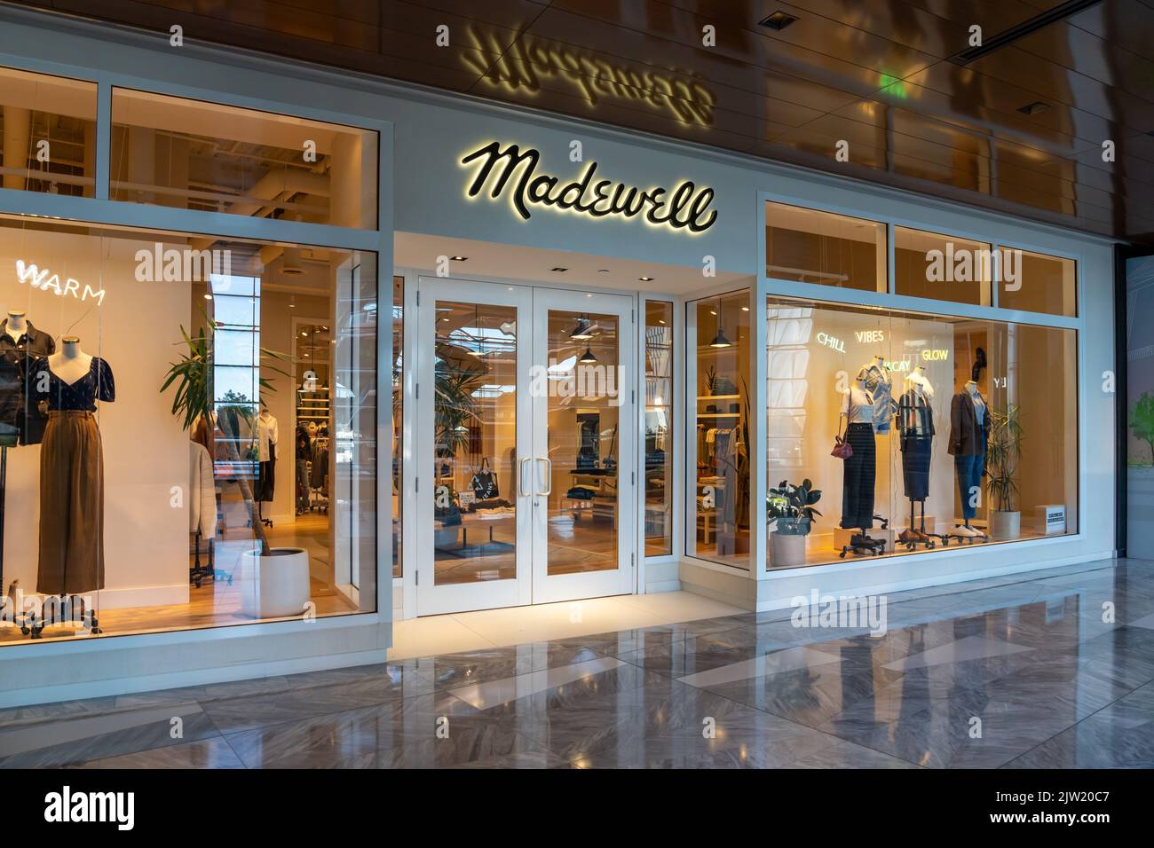 Un magasin Madewell dans un centre commercial à New York, États-Unis. Banque D'Images