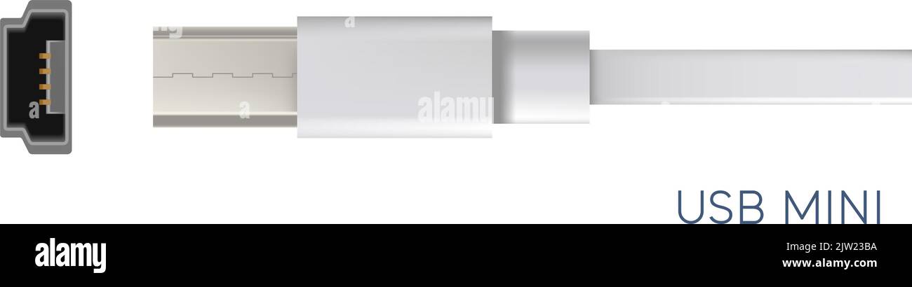 USB mini, type de connecteurs, fil pour gadget Illustration de Vecteur