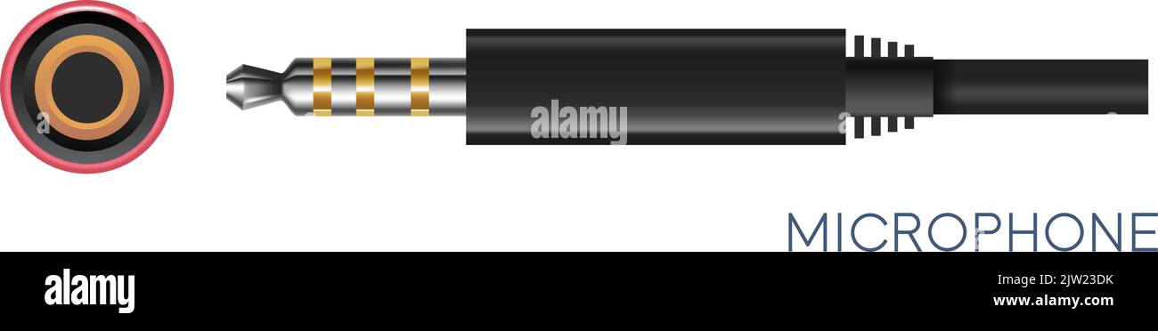 Type de connecteur de microphone pour le vecteur de gadgets Illustration de Vecteur