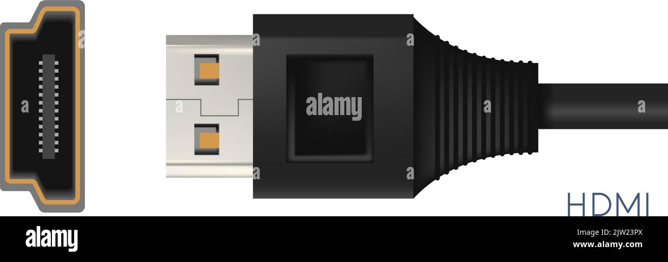 Connecteurs de type HDMI pour ordinateur personnel Illustration de Vecteur