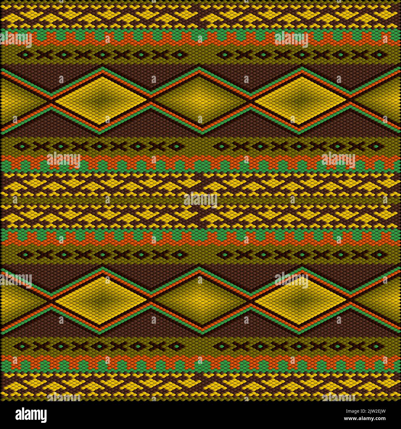 Ornement, mosaïque, ethnique, folk modèle. Il est fabriqué dans des couleurs vives, juteuses et parfaitement assorties. Illustration de Vecteur