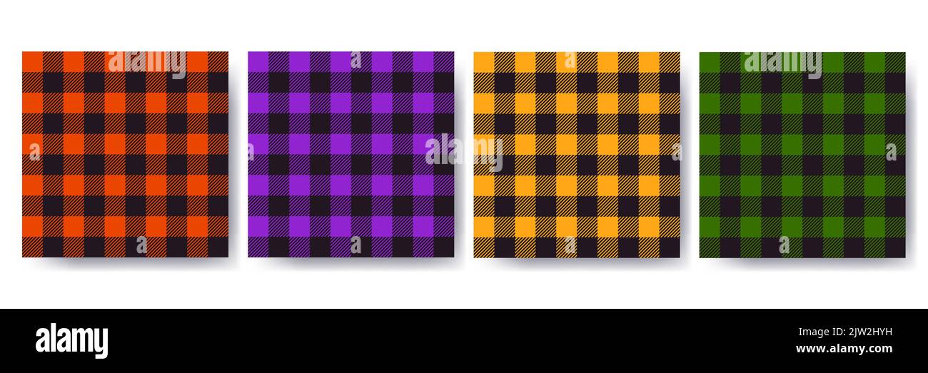 Ensemble de motifs Vichy sans coutures pour Halloween dans des couleurs traditionnelles. Motif écossais Vichy pour les décorations textiles automnales de vacances. Motif à carreaux pour le tissu - t Illustration de Vecteur Ensemble de motifs Vichy sans coutures pour Halloween dans des couleurs traditionnelles. Motif écossais Vichy pour les décorations textiles automnales de vacances. Motif à carreaux pour le tissu - t Illustration de Vecteur