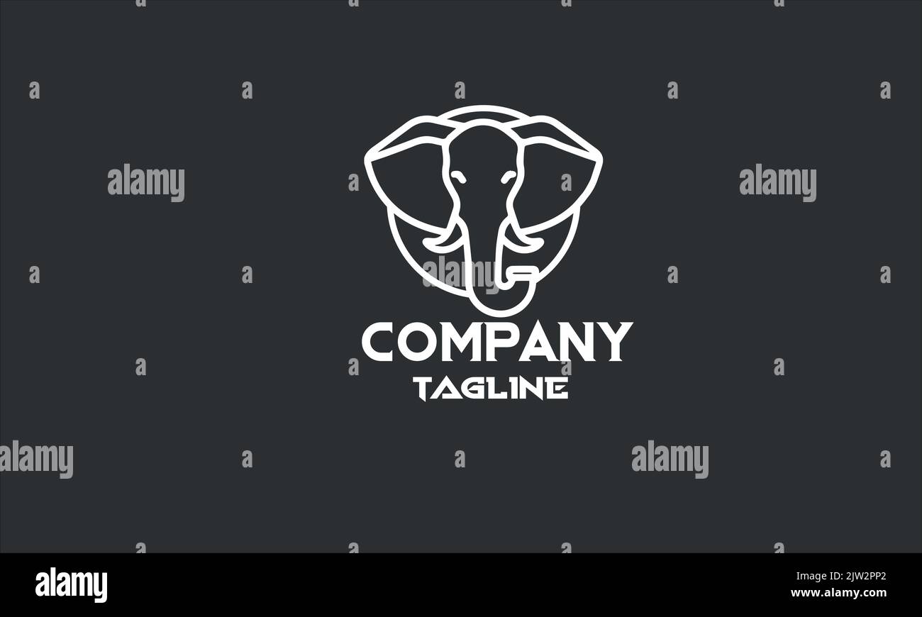 modèle de logo éléphant minimal Illustration de Vecteur