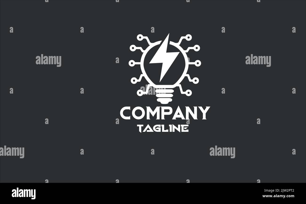 modèle de logo électricien d'ampoule minimal Illustration de Vecteur