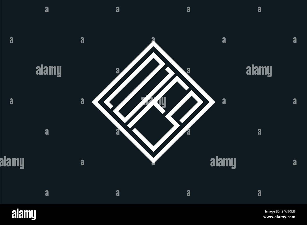 Initiales lettre NFS Square Diamond logo Design simple minimaliste Line art style Illustration de Vecteur