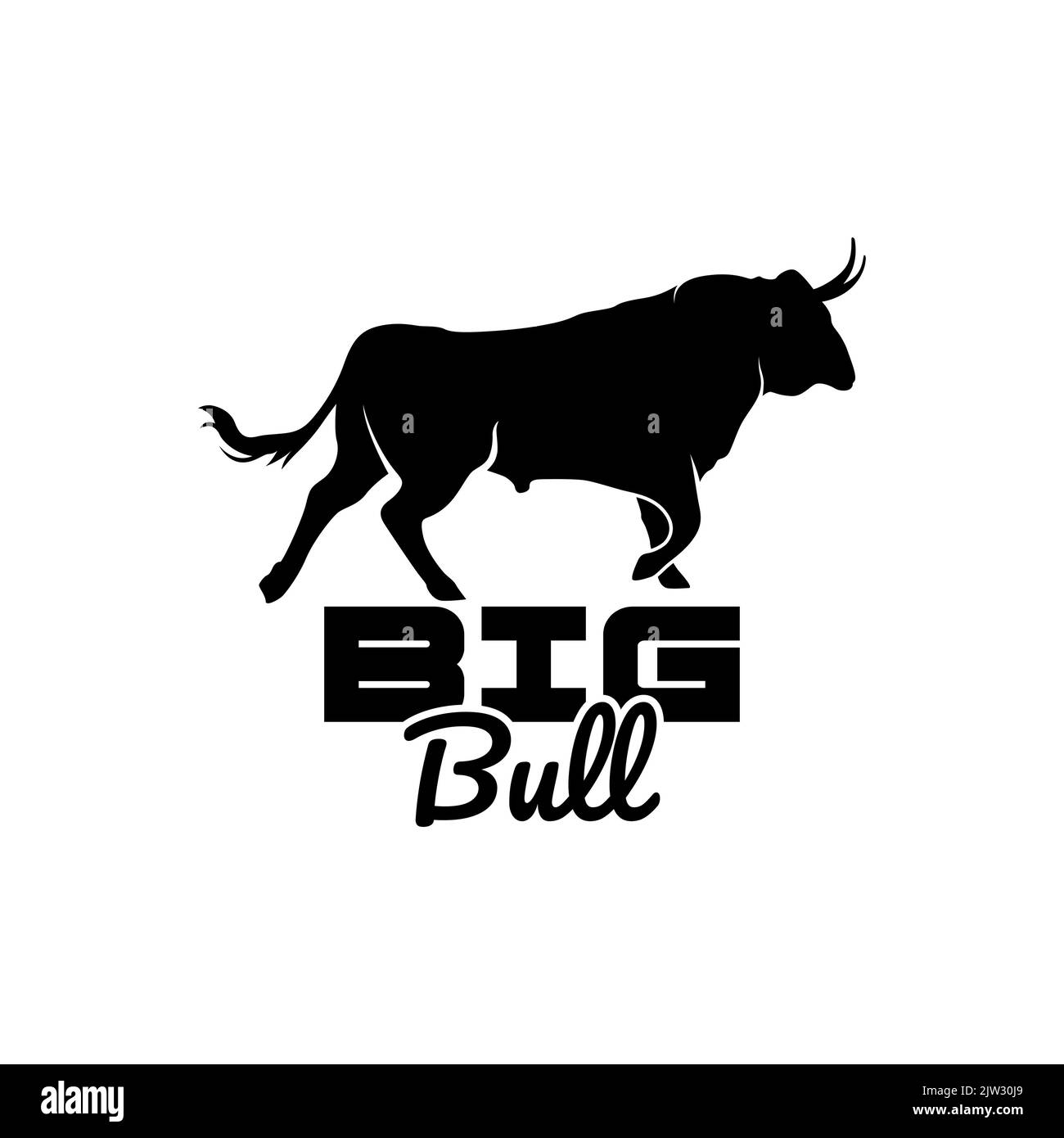 Conception vectorielle de la silhouette de Big Bull Illustration de Vecteur