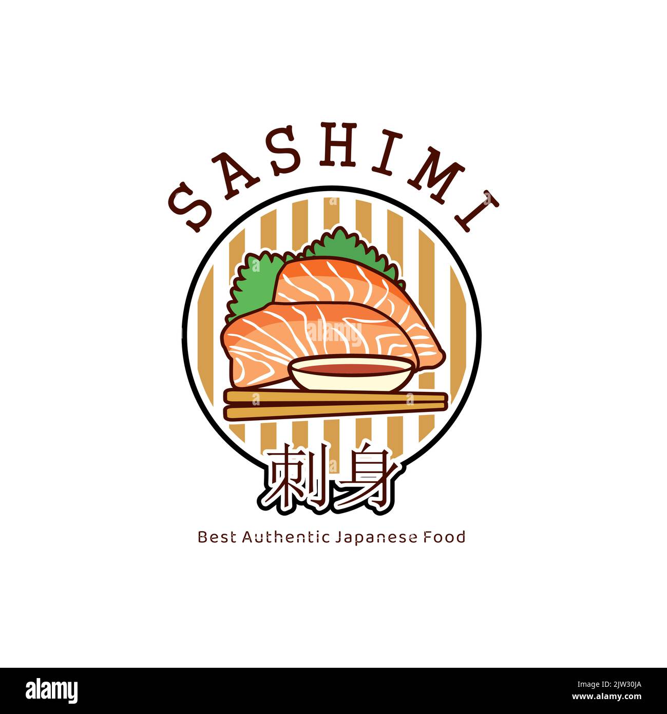 Logo Sashimi alimentaire japonais Illustration Vector Design Illustration de Vecteur