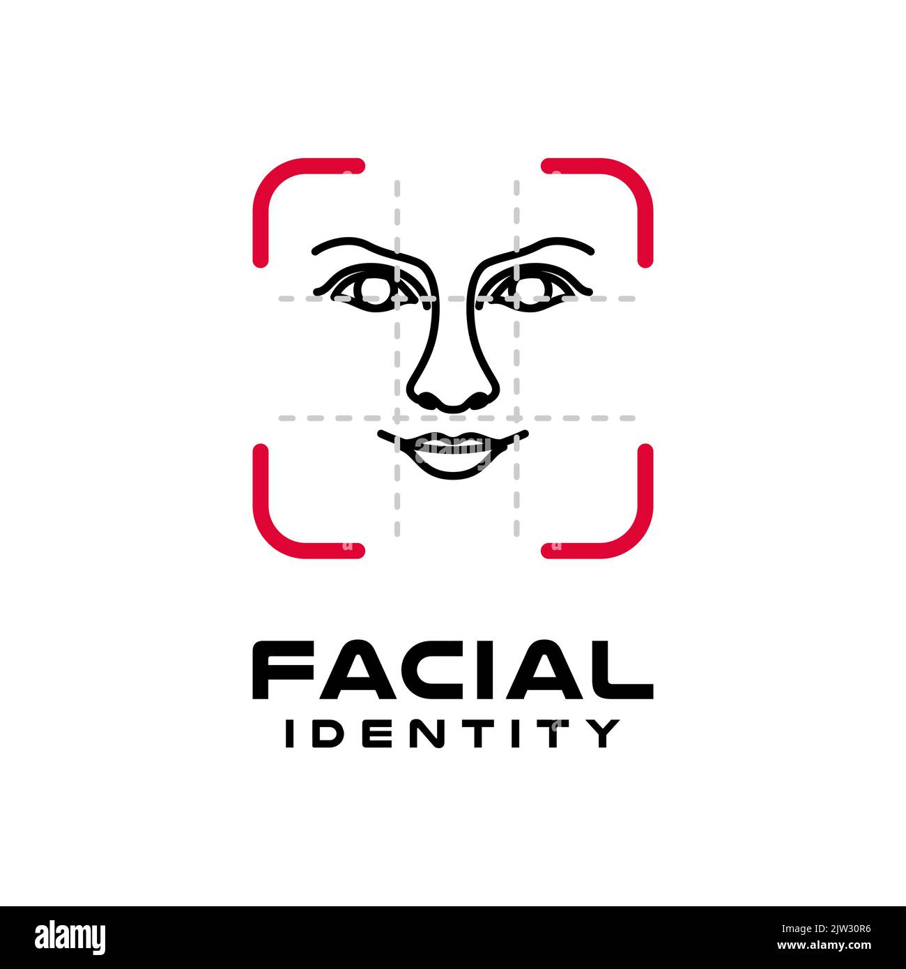 Logo face ID, reconnaissance des visages Vector Design Illustration de Vecteur