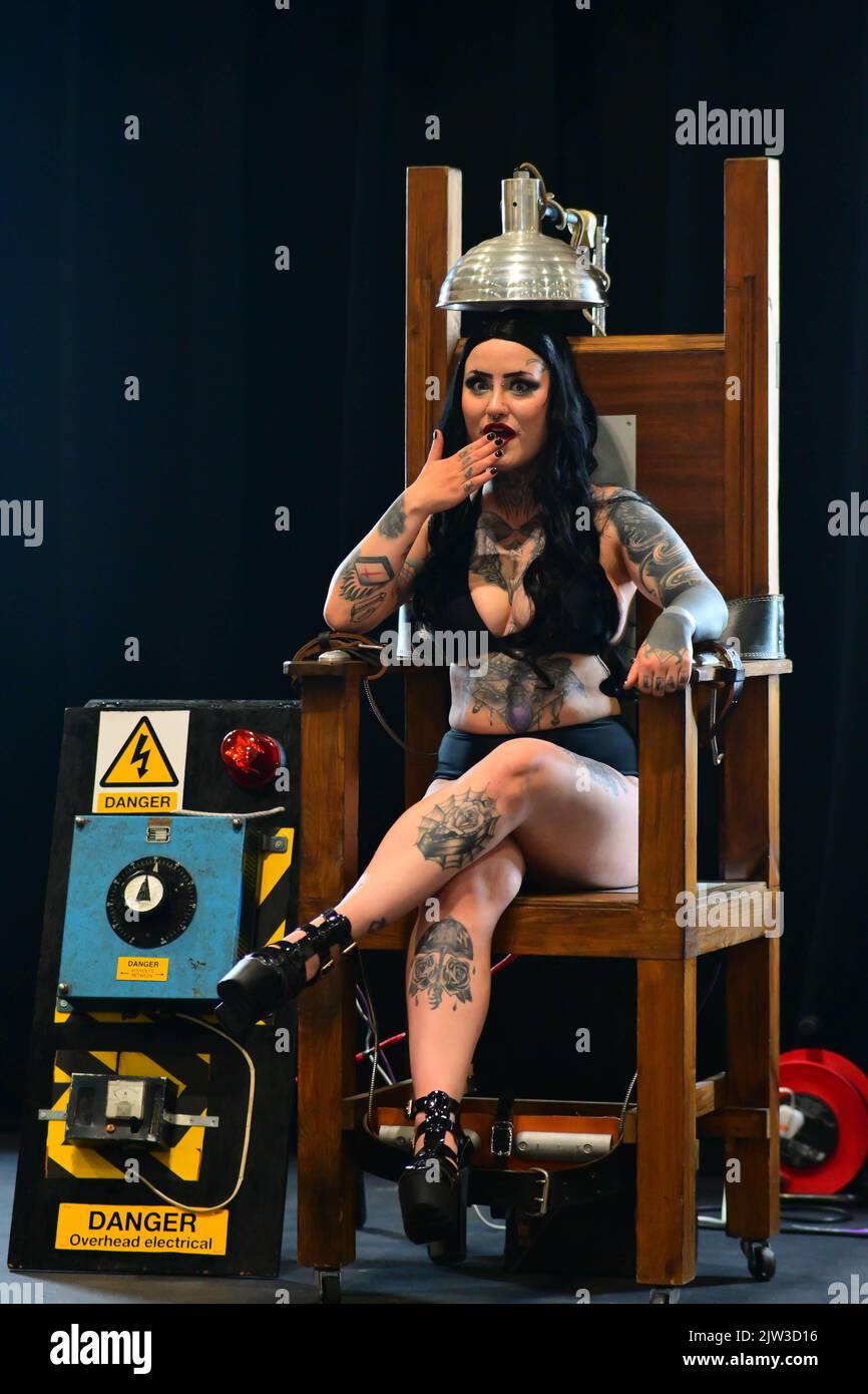 Doctor Diablo se produit au Big London Tattoo Show qui a eu lieu à Excel London, Londres, Royaume-Uni. - 3rd septembre 2022. Banque D'Images