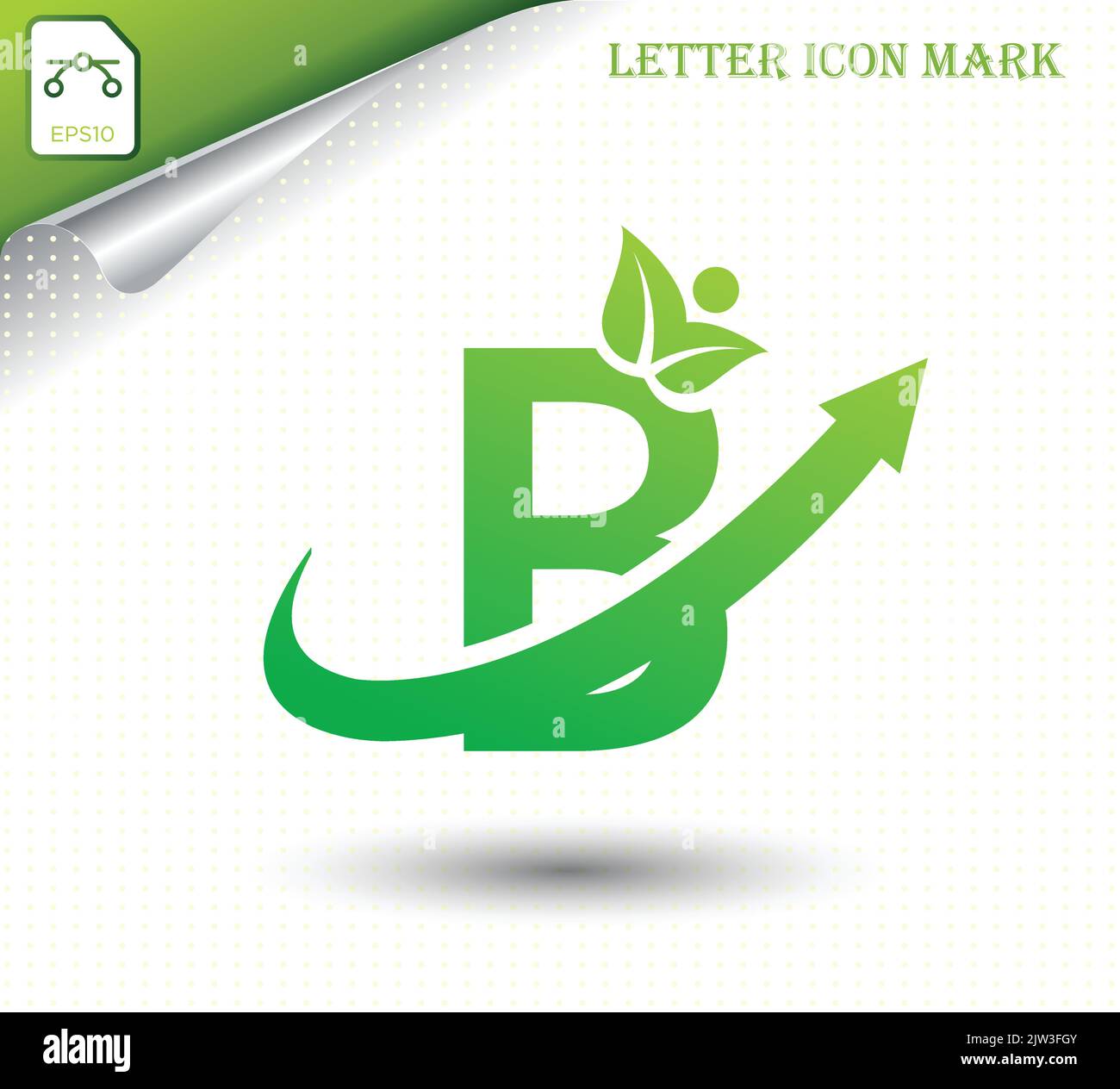 Lettre naturelle B avec modèle de logo ECO Illustration de Vecteur