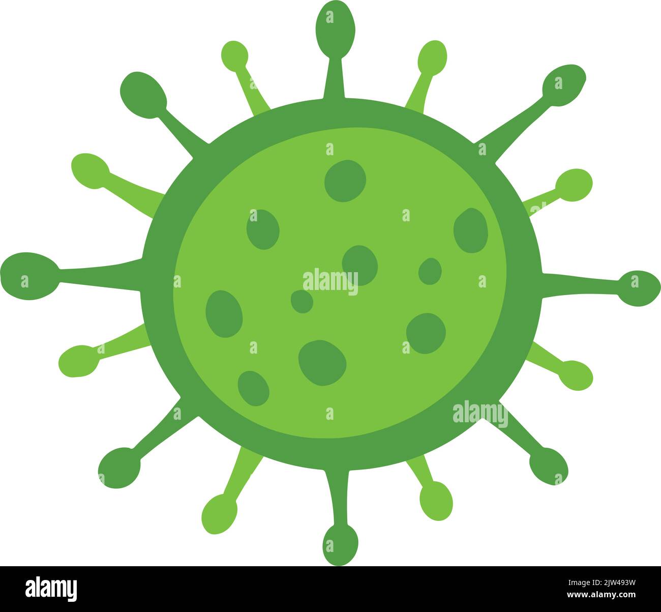 Icône représentant un virus sur fond blanc Illustration de Vecteur