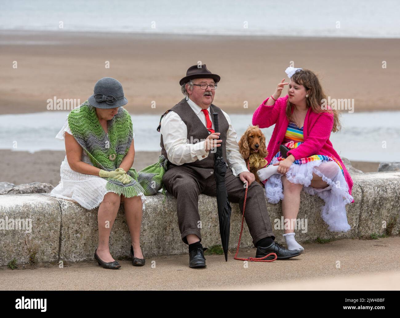 Morecambe, Lancashire, Royaume-Uni. 3rd septembre 2022. Visiteurs en costume au Vintage by the Sea Festival, Morecambe, Royaume-Uni. Crédit : John Eveson/Alamy Live News Banque D'Images