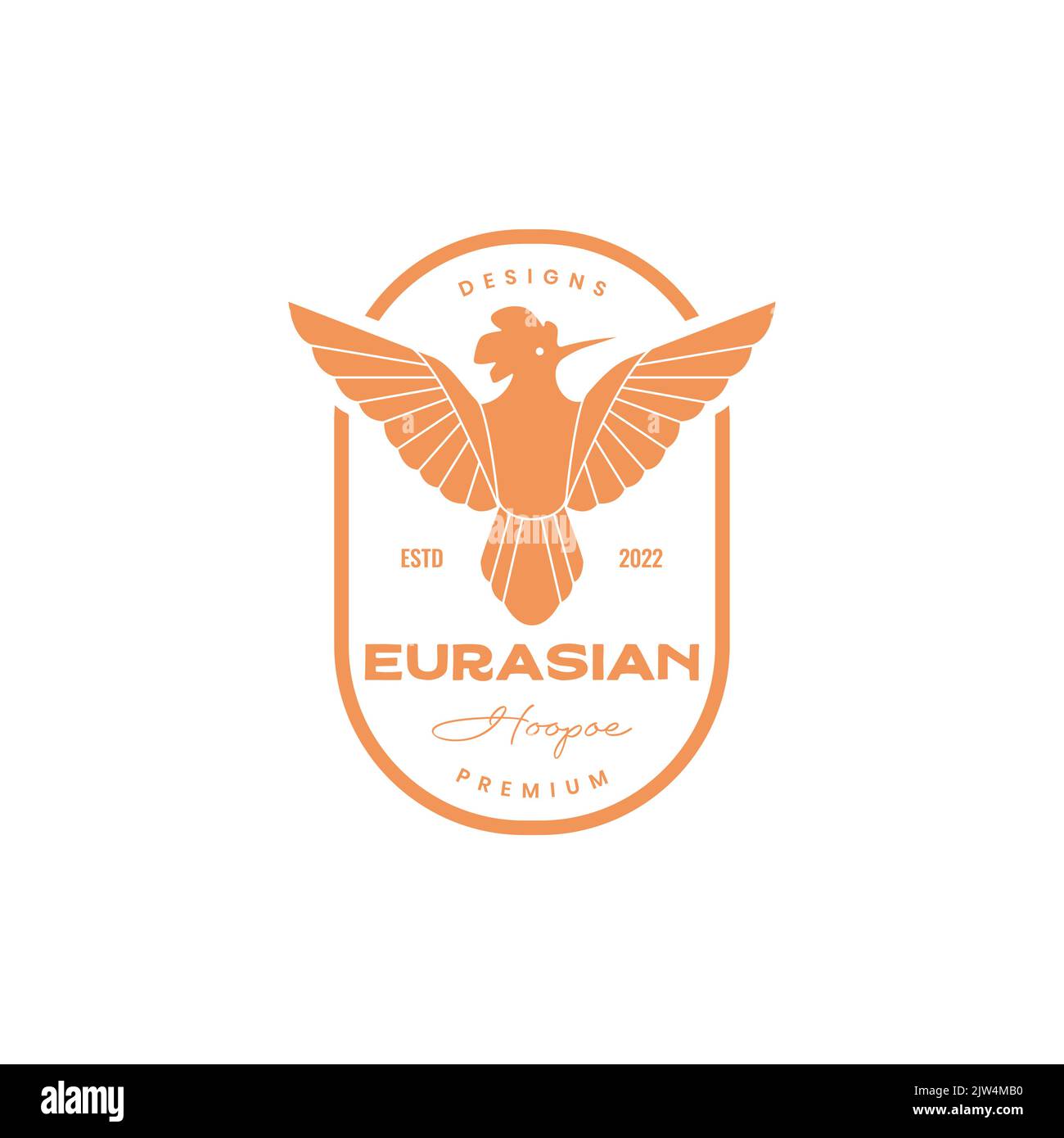 Logo vintage de l'alopéen eurasien oiseau Illustration de Vecteur