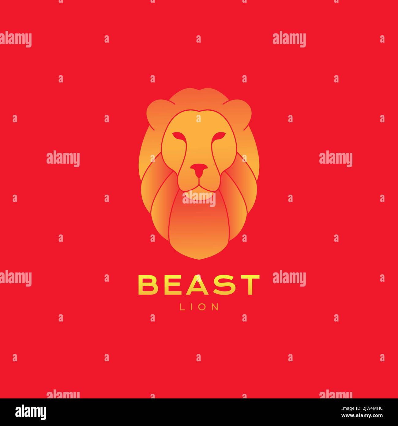tête lion mane abstrait logo moderne Illustration de Vecteur