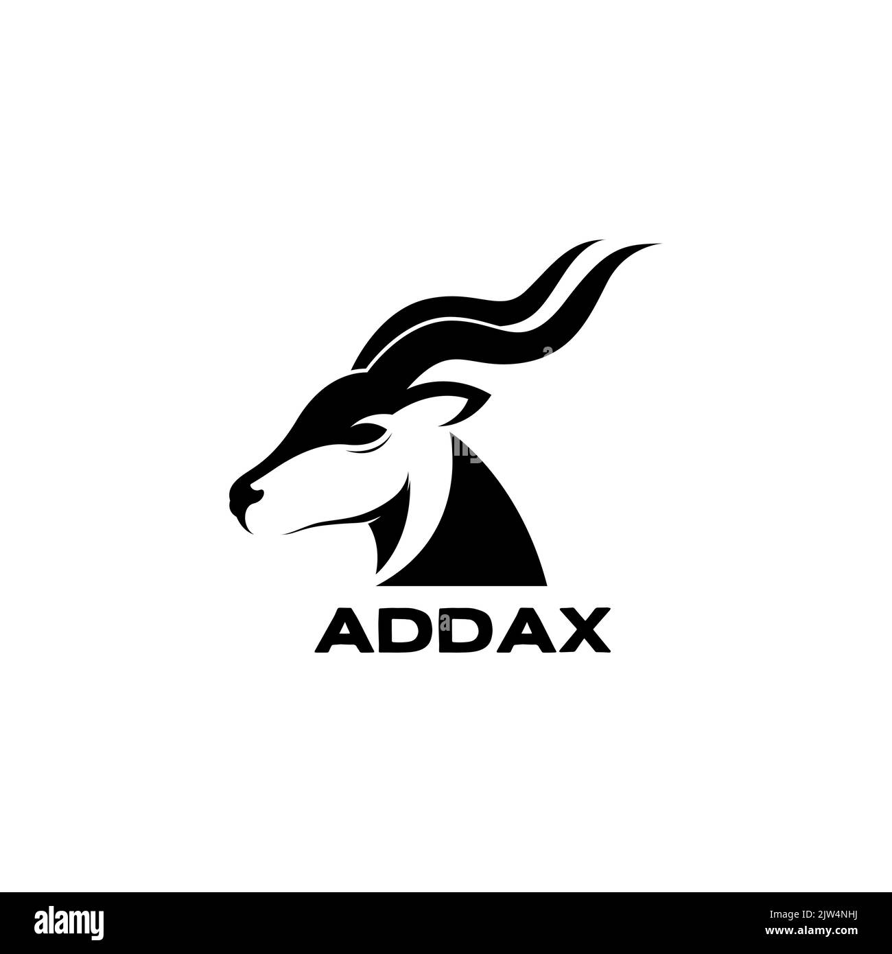 vecteur de conception du logo de tête addax Illustration de Vecteur