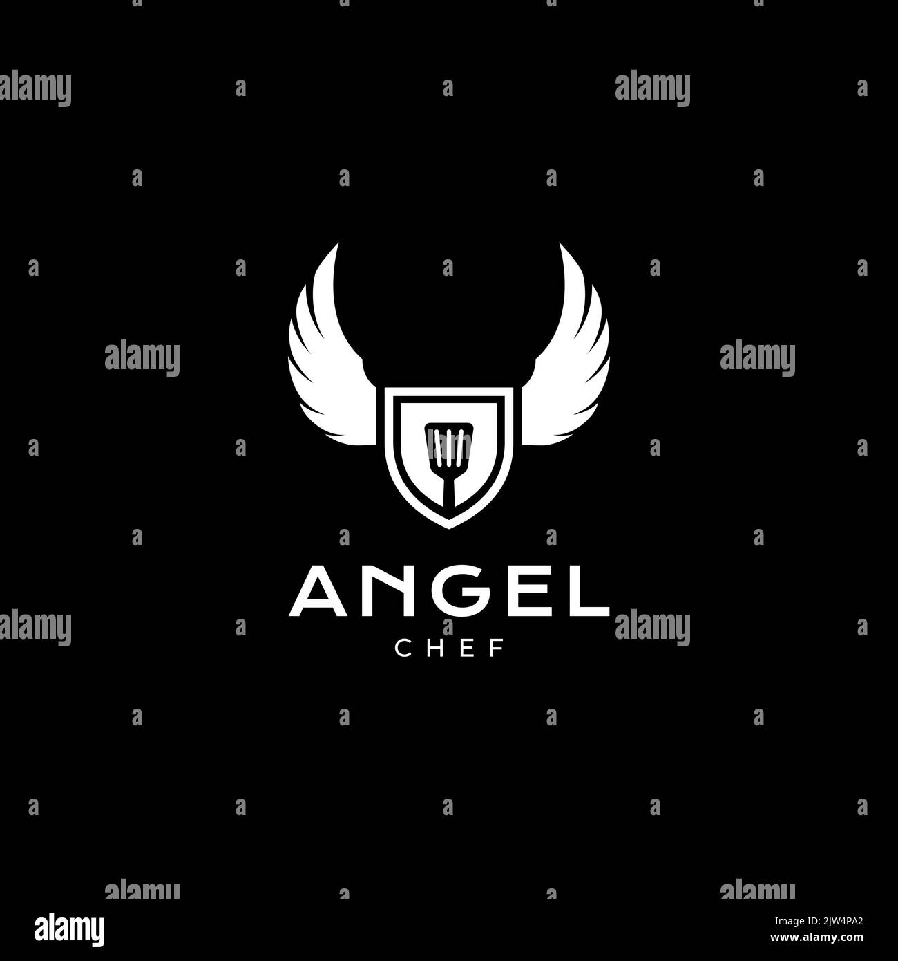 spatule avec logo en forme d'ailes Illustration de Vecteur