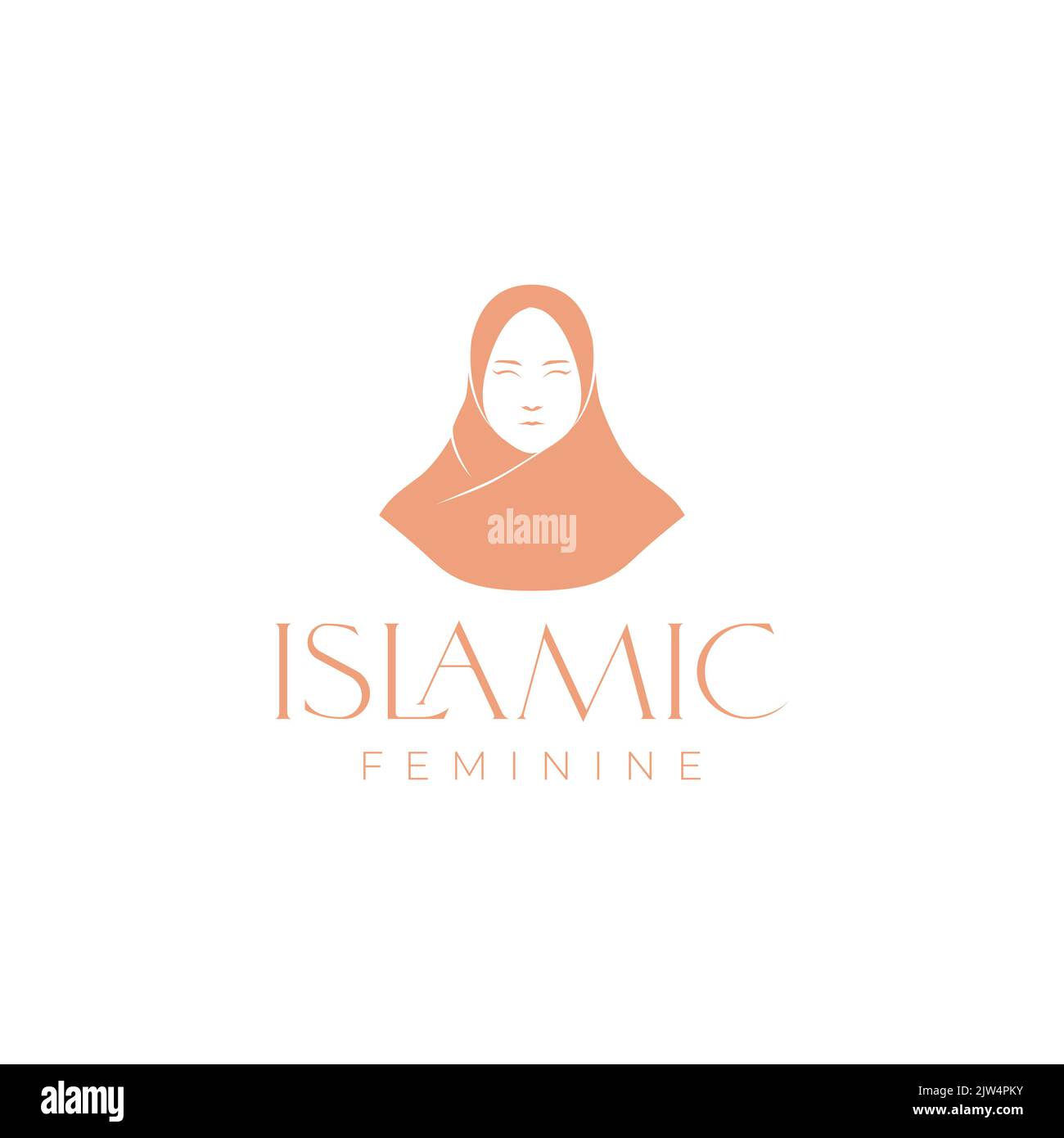 visage féminin avec logo de style hijab Illustration de Vecteur