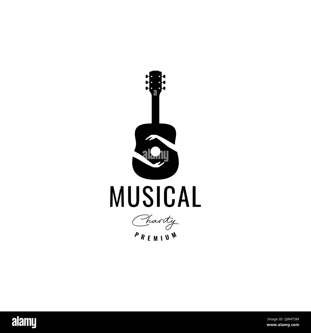 guitare avec logo de charité Illustration de Vecteur