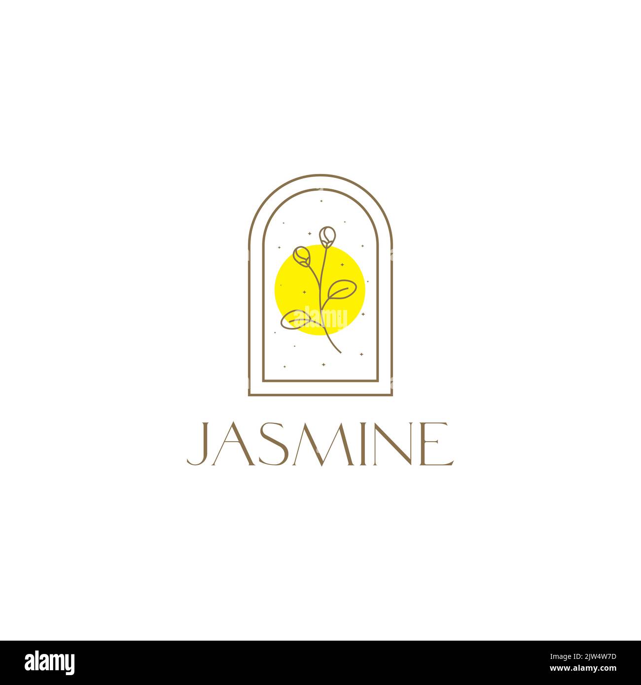 fleur jasmin avec logo de fenêtre Illustration de Vecteur