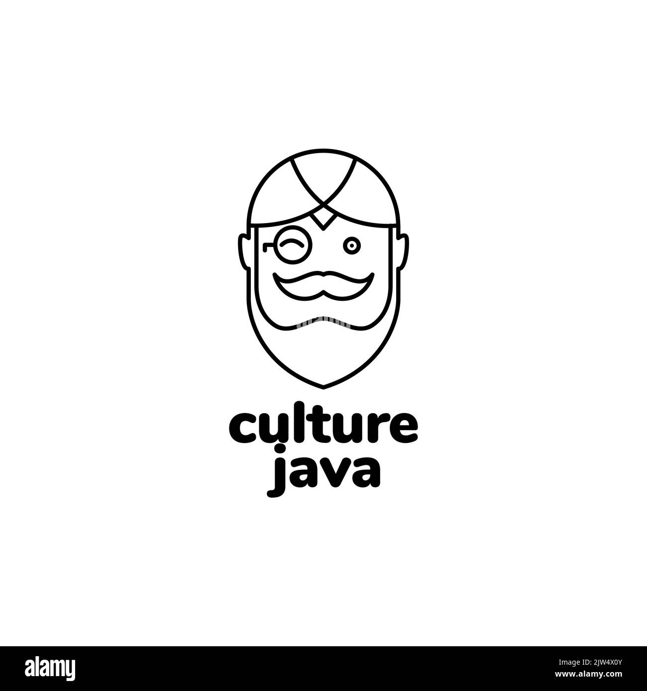 logo de culture java old man mignon Illustration de Vecteur
