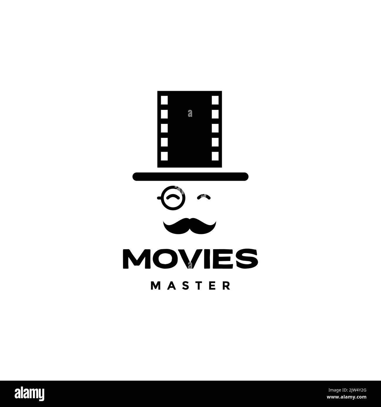 détective old man avec logo de cinéma Illustration de Vecteur