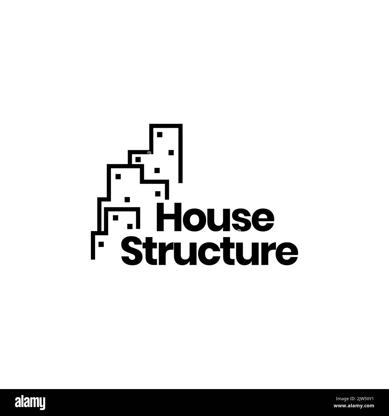 structure architecte histoire maison logo Illustration de Vecteur