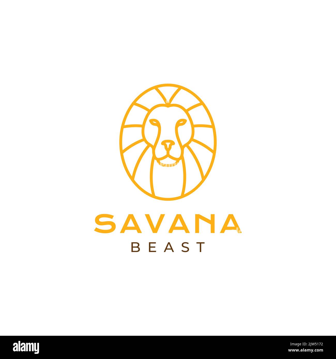 logo géométrique de lion de beast face minimaliste Illustration de Vecteur