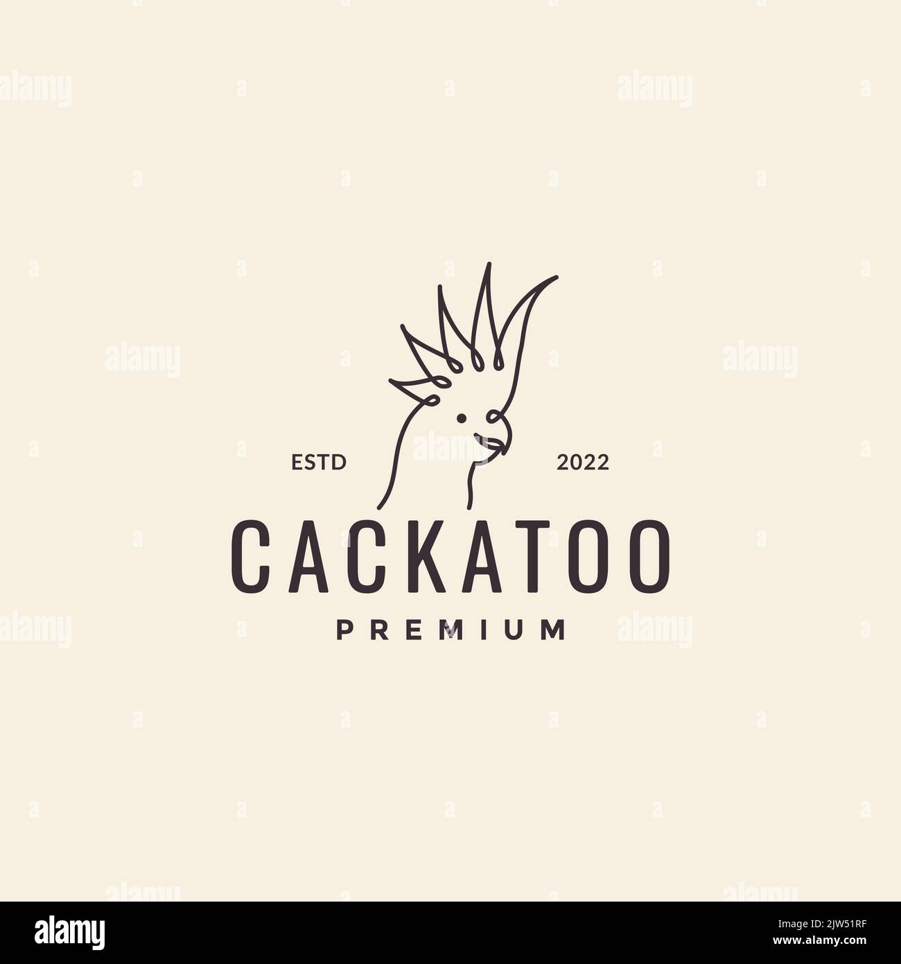 logo de la taille basse de la tête de cockatoo Illustration de Vecteur