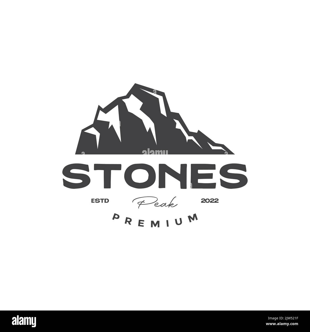 motif vintage avec logo stone peak Illustration de Vecteur