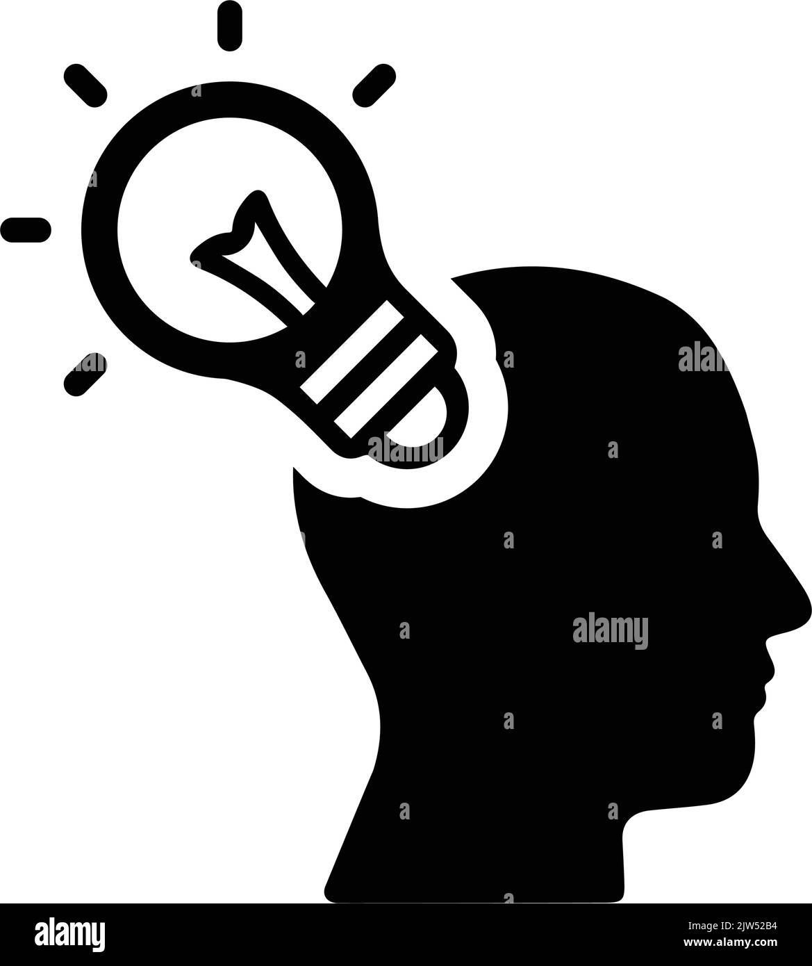 Idée, innovation, icône pensée - fichier EPS vectoriel simple et modifiable. Illustration de Vecteur