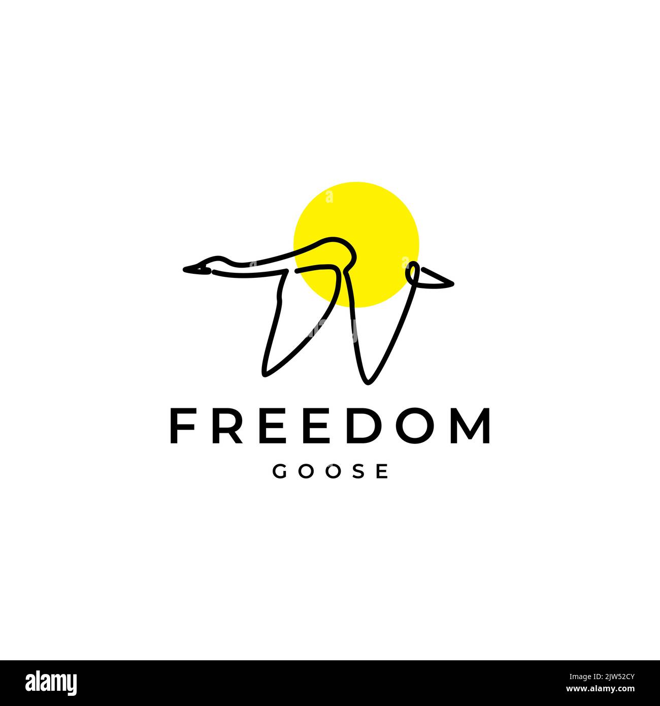 logo de l'oie volante à lignes continues Illustration de Vecteur