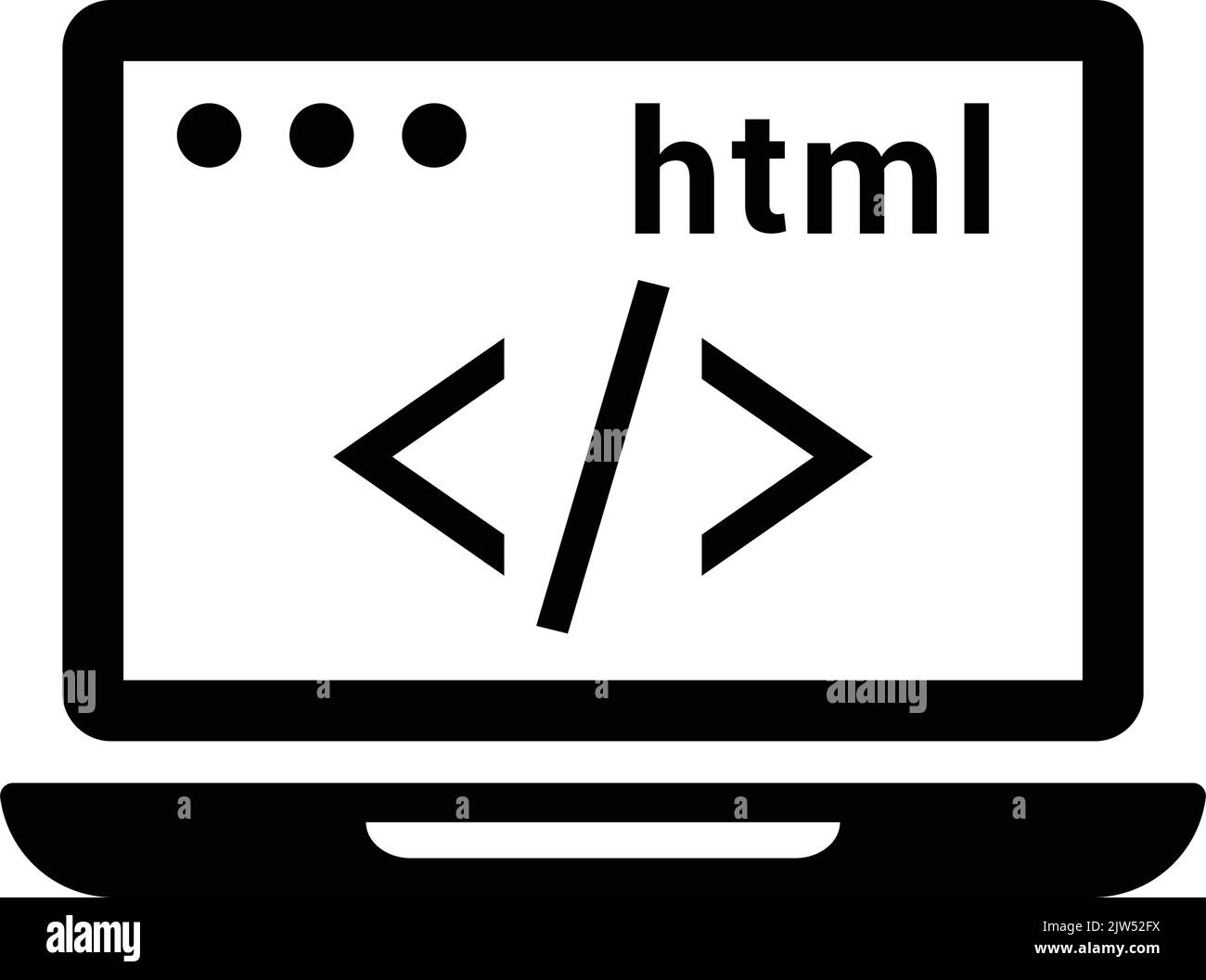 Code, codage, icône html - fichier EPS vectoriel. Utilisation parfaite pour les supports d'impression, le Web, les images de stock, l'utilisation commerciale ou tout type de projet de conception. Illustration de Vecteur