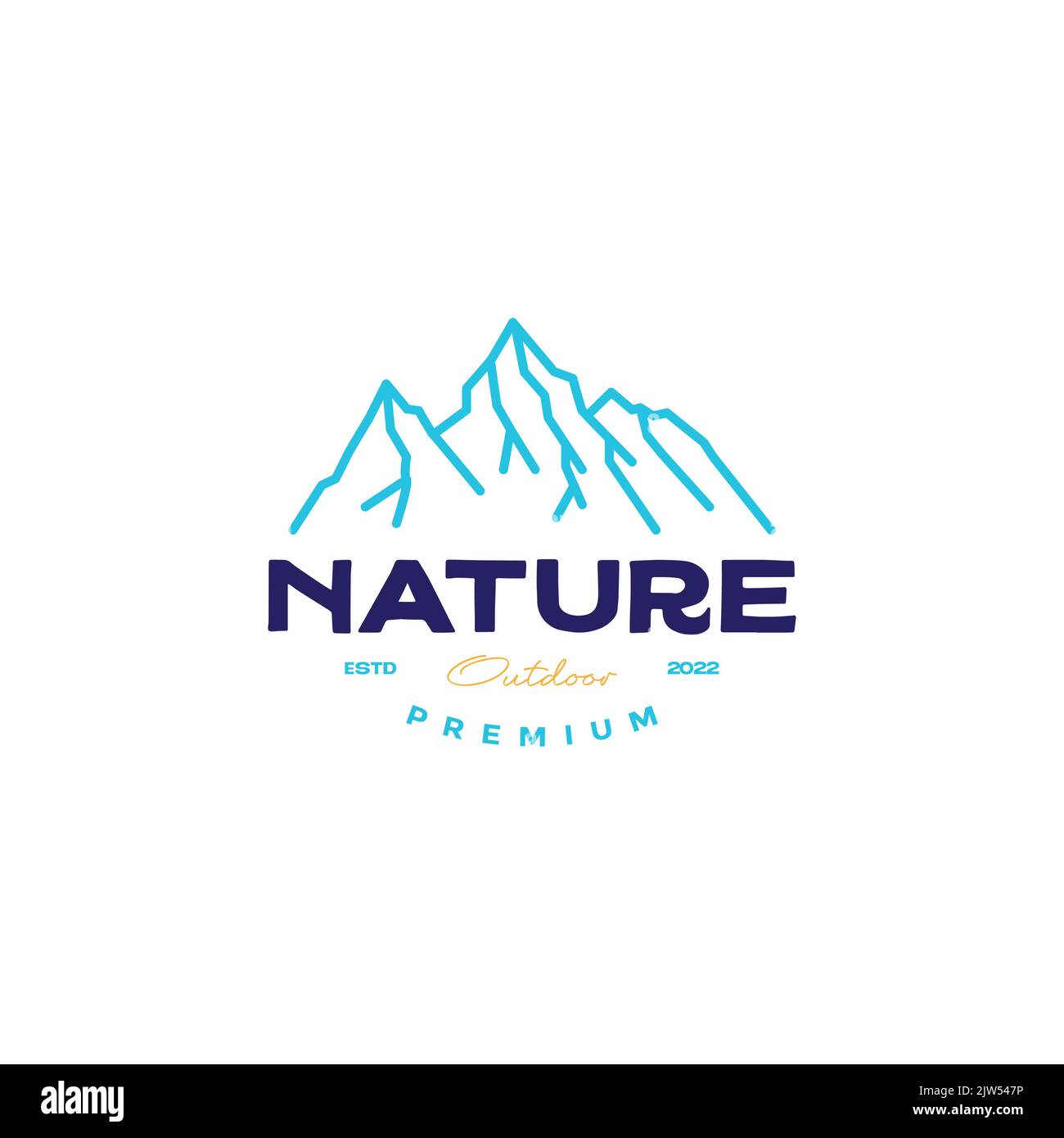 logo de couleur iceberg vintage Illustration de Vecteur