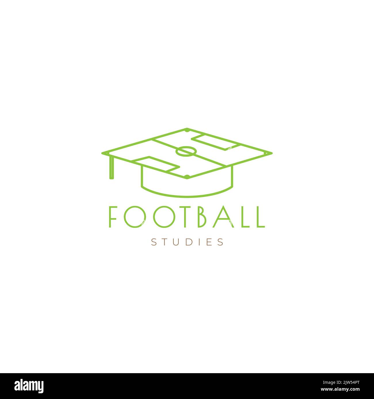 football academy étude robe chapeau logo conception Illustration de Vecteur