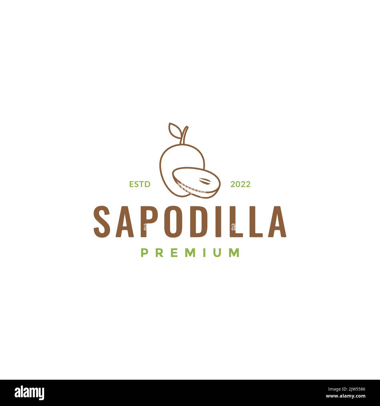 logo fruit sapodilla fresh Illustration de Vecteur