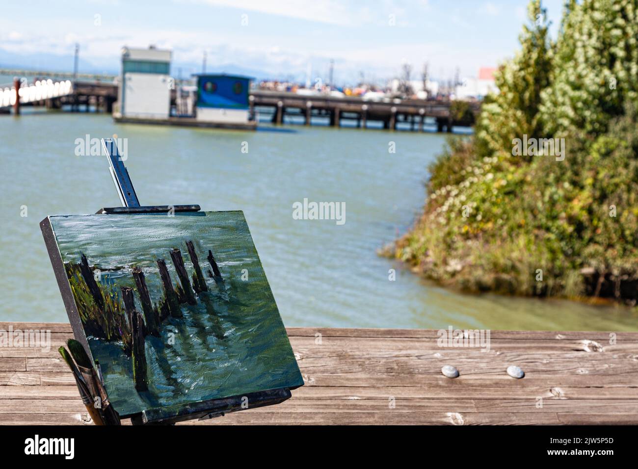 Peintures et artistes au Grand Prix d'art 2022 à Steveston Colombie-Britannique Canada Banque D'Images