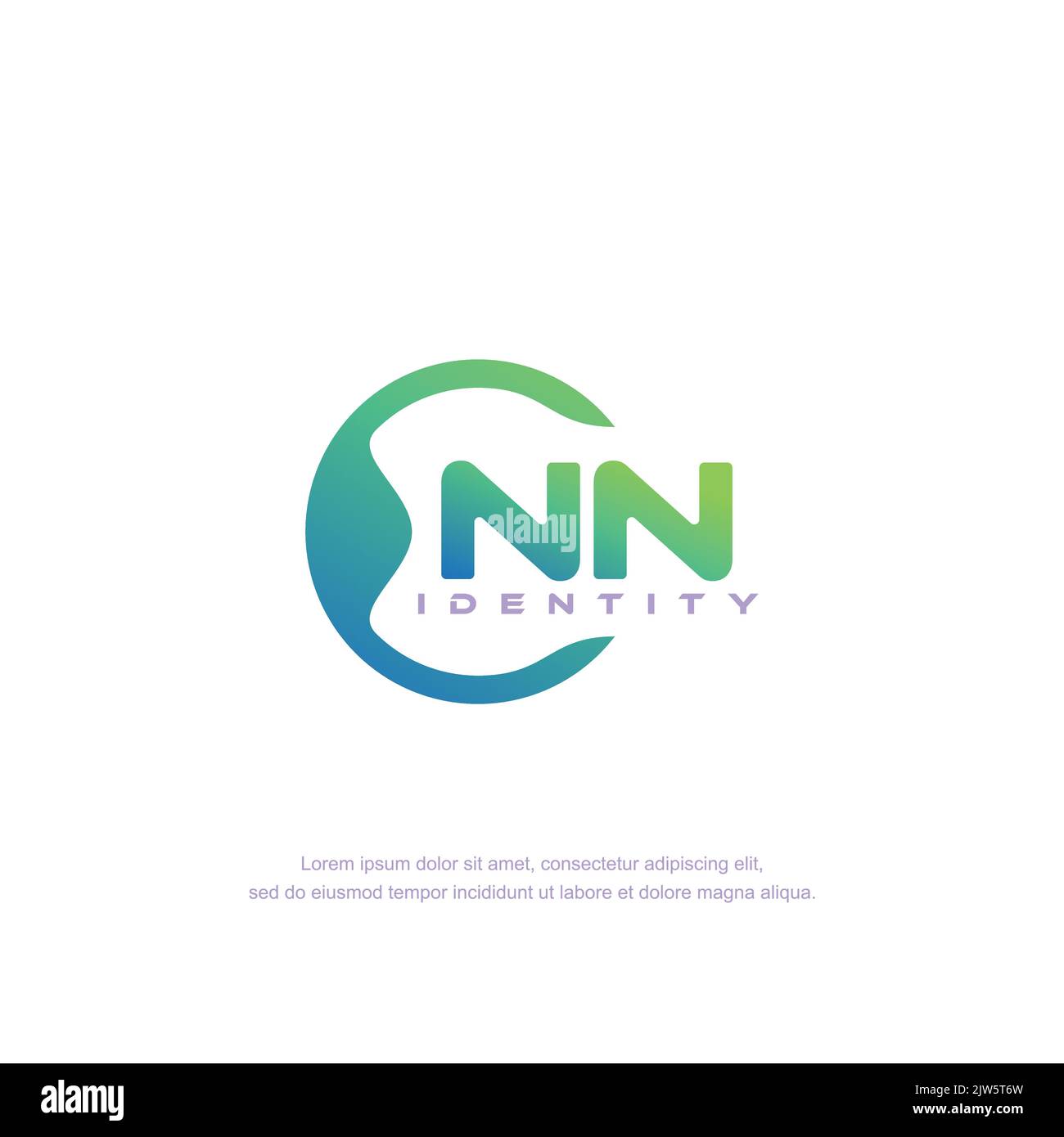 NN lettre initiale ligne circulaire logo modèle vecteur avec couleur de dégradé Illustration de Vecteur