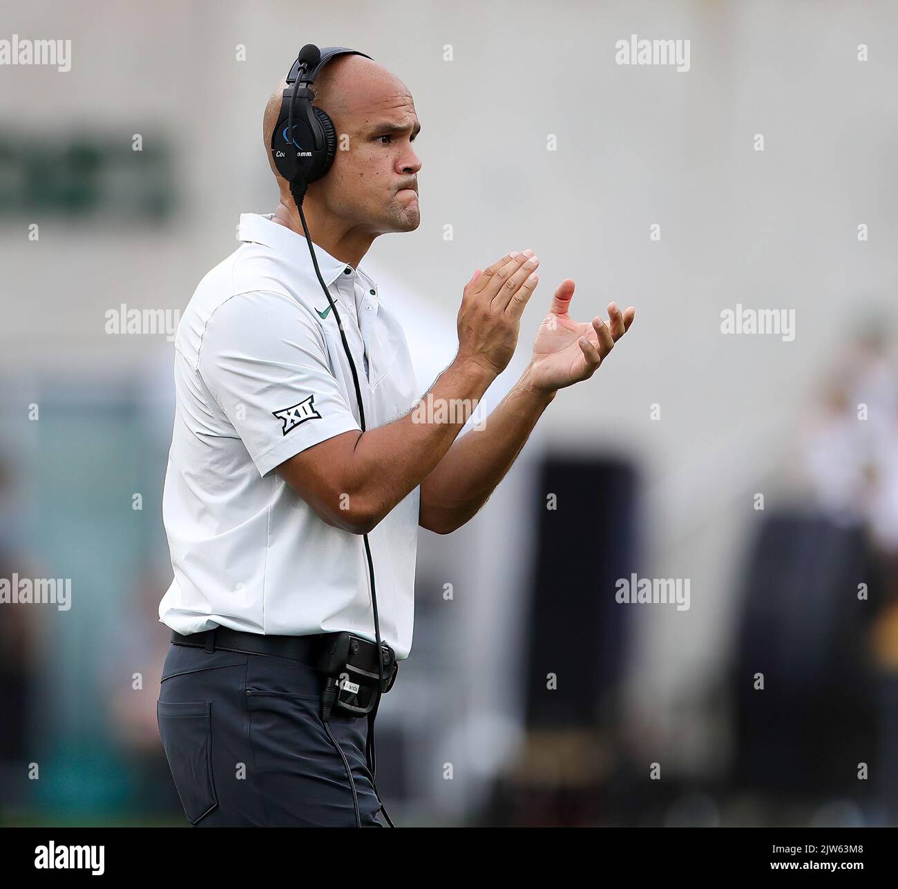 3 septembre 2022: Dave Aranda, entraîneur-chef de Baylor, lors d'un match de football universitaire entre Baylor et Albany à Waco, Texas, le 3 septembre 2022. (Image de crédit : © Scott Coleman/ZUMA Press Wire) Banque D'Images