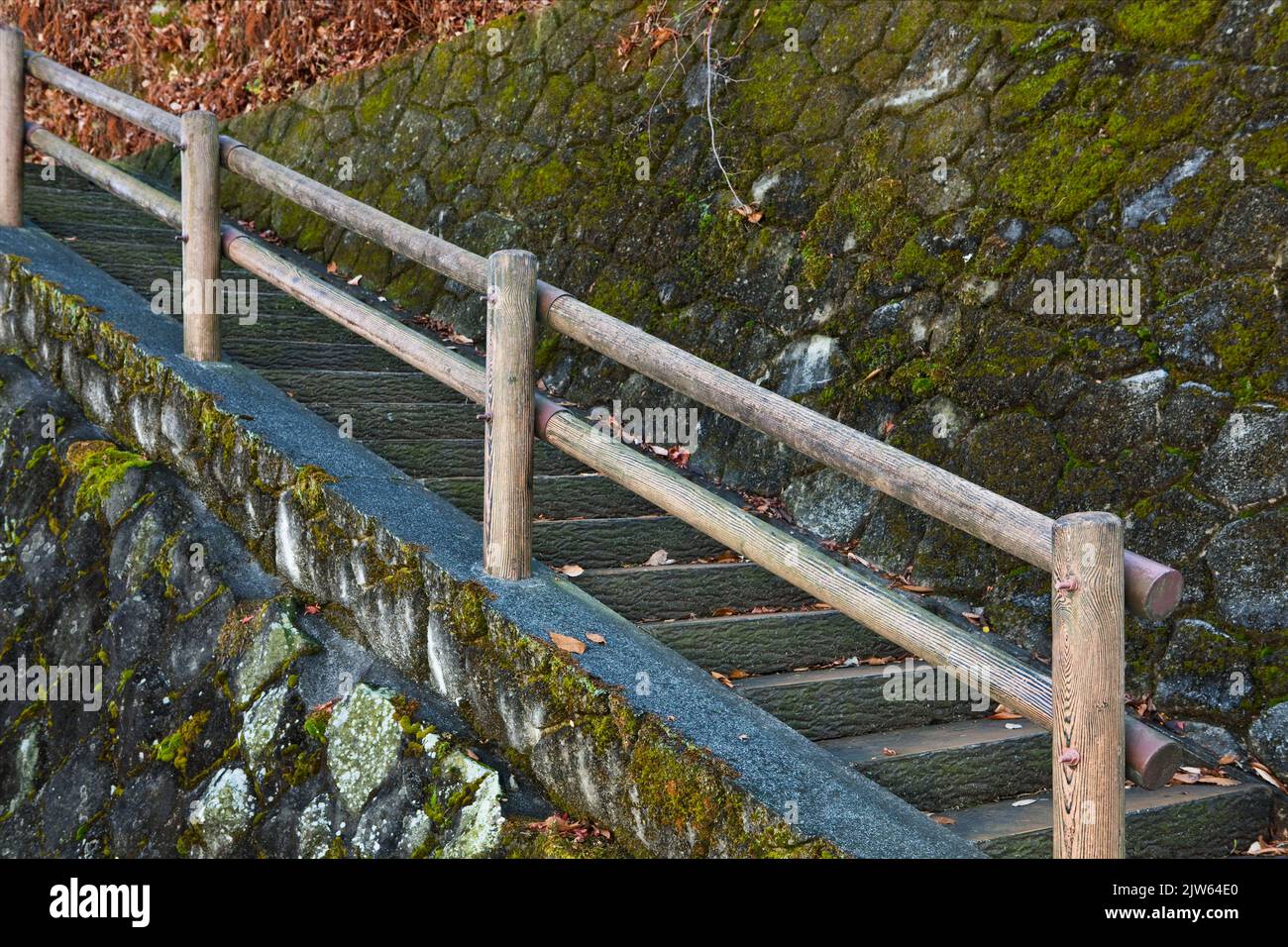 Escalier extérieur automne Ikaho Japon Banque D'Images