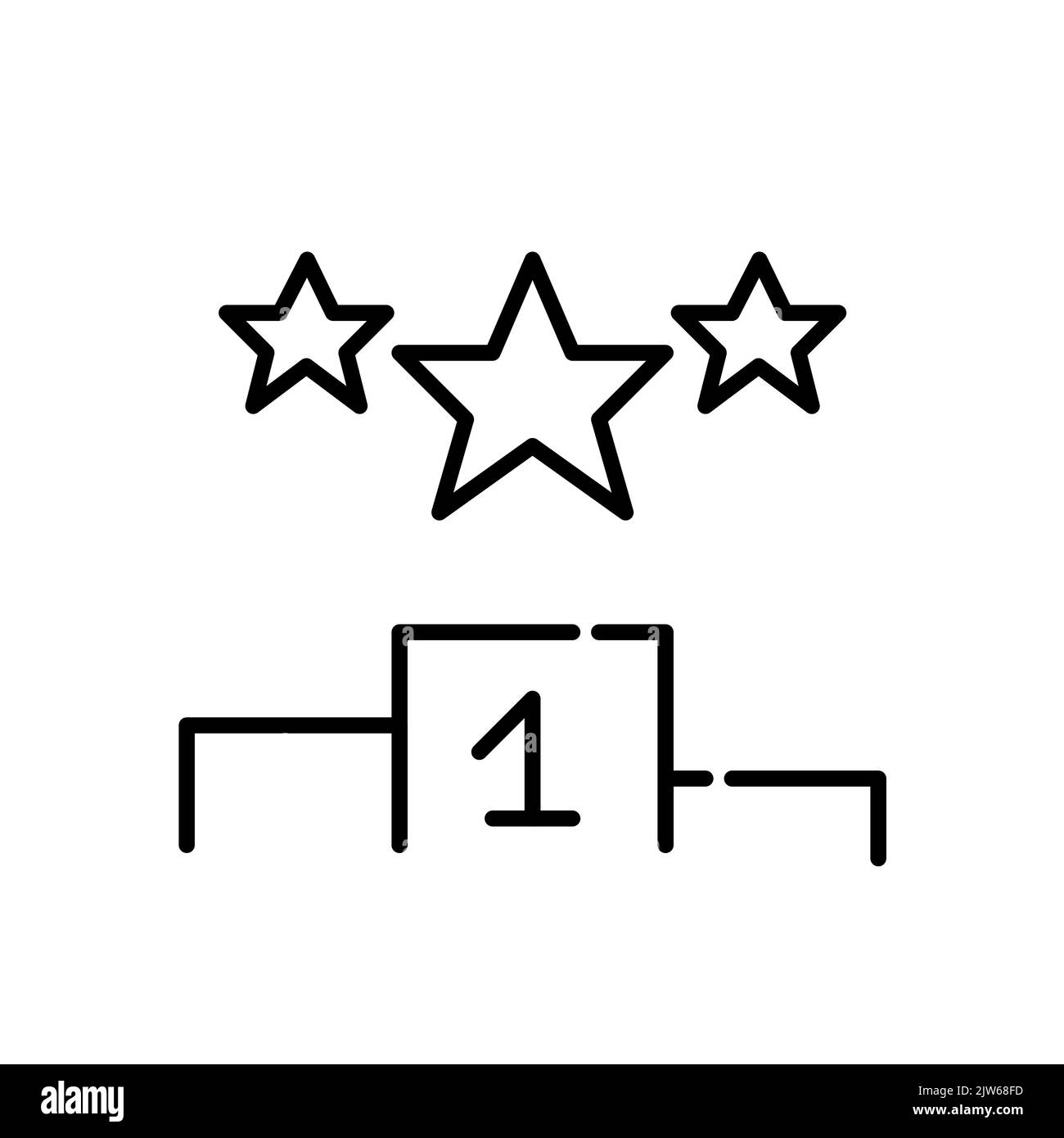 Gagnants du concours. Champions de première, deuxième et troisième place. Icône de ligne de contour pixel Perfect, modifiable Illustration de Vecteur