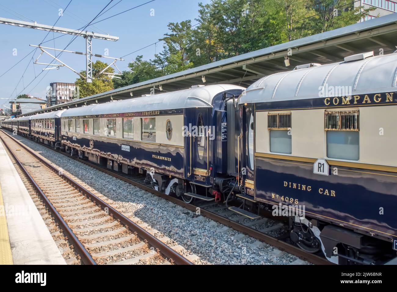 Bakirkoy, Istanbul, Turquie. 2 septembre 2022.le train le Simplon Orient Express de Venise, en Bakirkoy, Istanbul, Turquie. 2 septembre 2022.le train le Simplon Orient Express de Venise, en