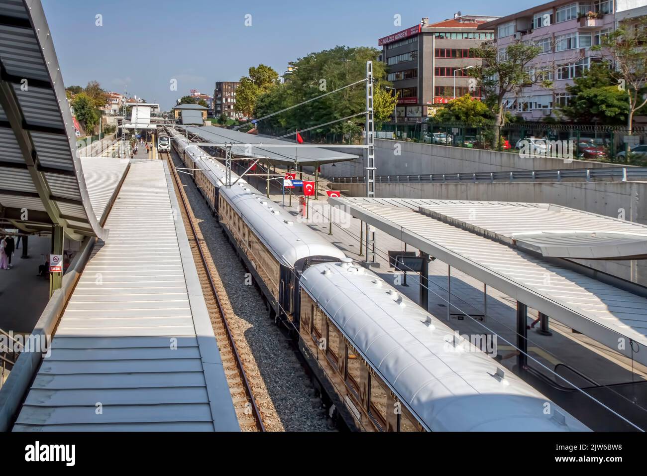 Bakirkoy, Istanbul, Turquie. 2 septembre 2022.le train le Simplon Orient Express de Venise, en Bakirkoy, Istanbul, Turquie. 2 septembre 2022.le train le Simplon Orient Express de Venise, en