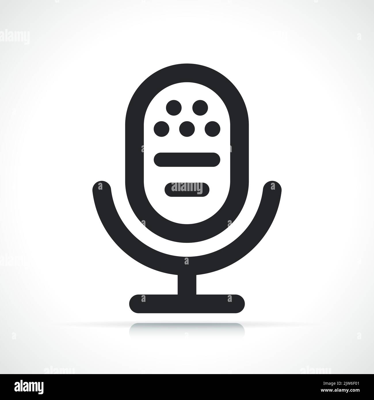 illustration d'une icône de ligne mince de microphone ou de karaoké Illustration de Vecteur