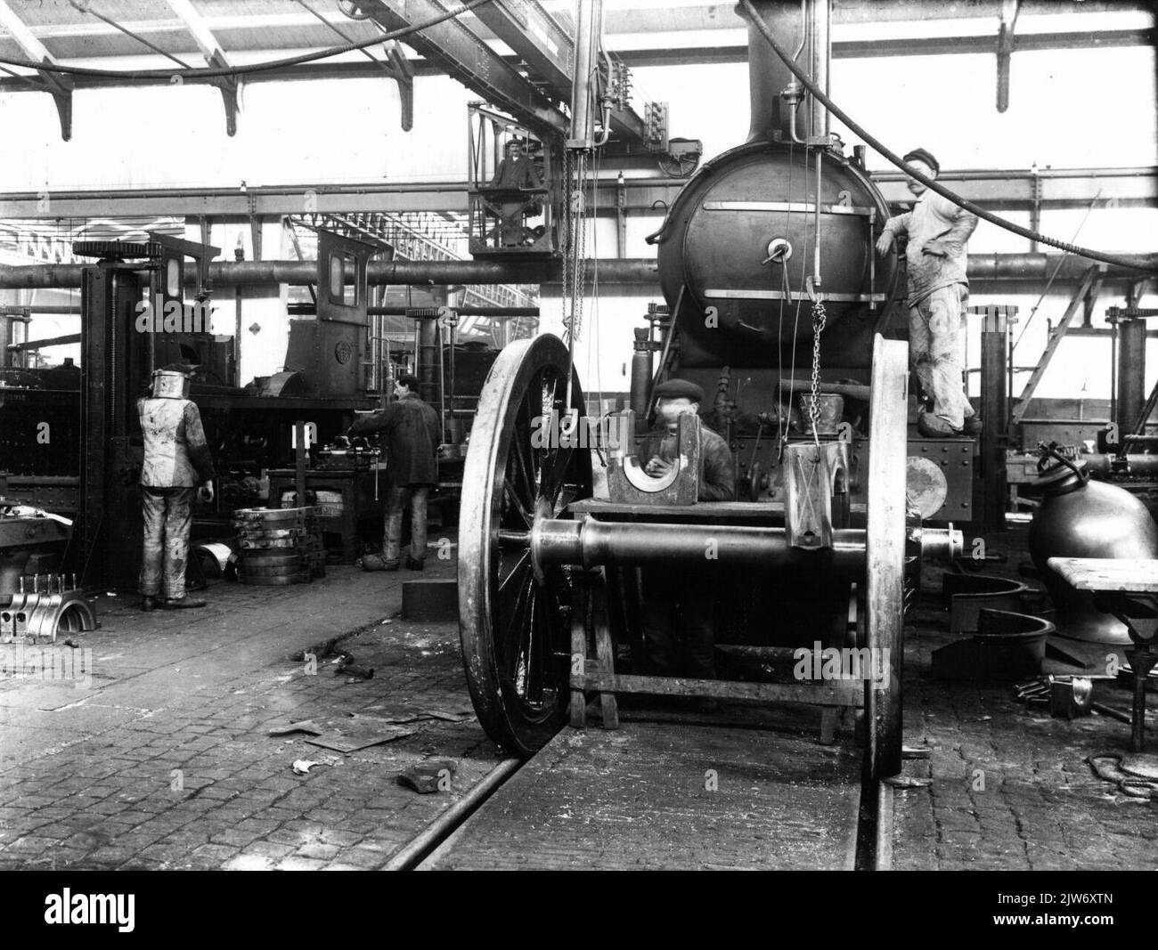 Intérieur de l'atelier central du S.A.M. à Haarlem. Banque D'Images
