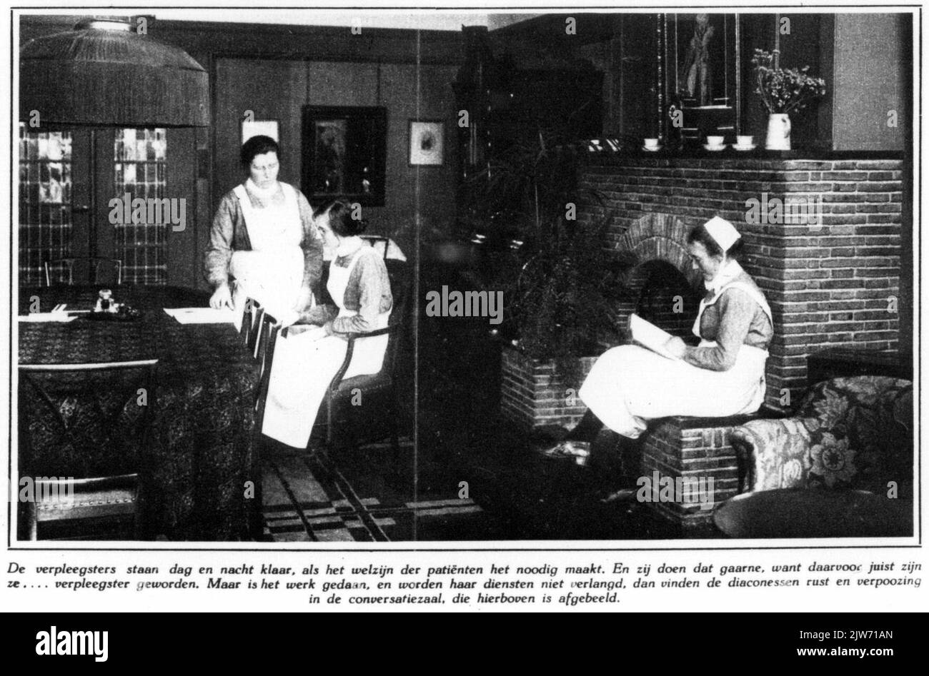 Intérieur du Diakonessenhuis (Bosboomstraat 1) à Utrecht: Salle de conversation pour le personnel infirmier. Banque D'Images
