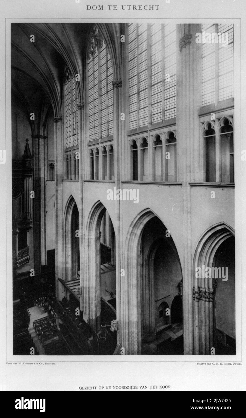 Intérieur de la Domkerk (Domplein) à Utrecht : côté nord du choeur, vu du triforium. Banque D'Images